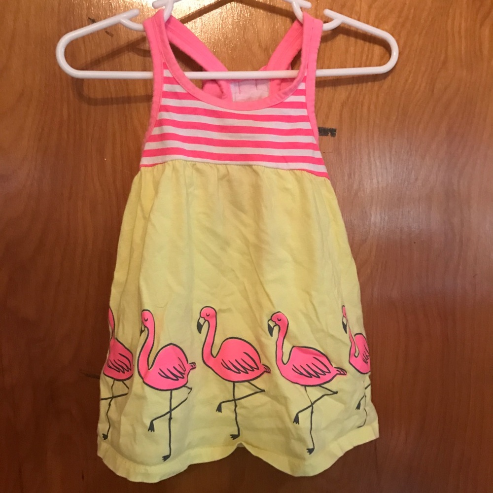 EUC Flamingo Baby Dress 12 Mo.